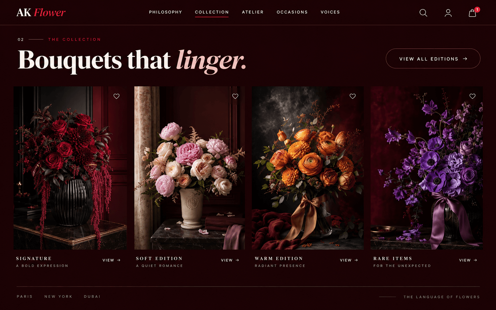 AK Flower interface view 1
